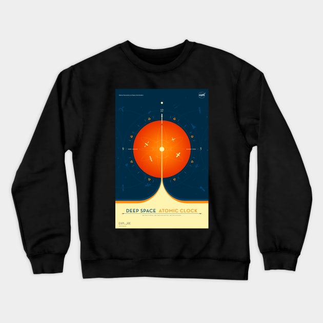 NASA Atomic Clock Mission Orange Crewneck Sweatshirt by RockettGraph1cs